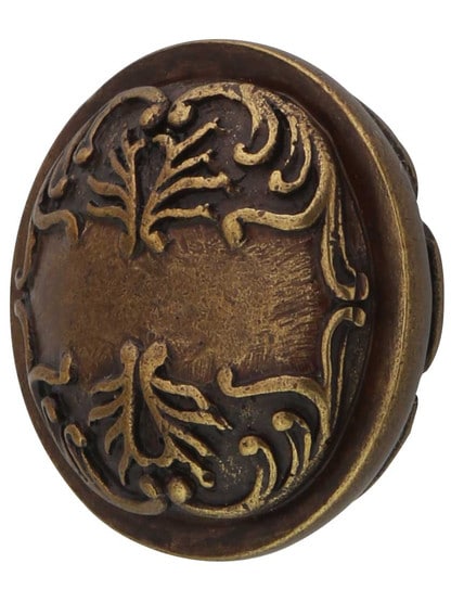 Cantata Round Cabinet Knob - 1 1/4 inch Diameter in Dark Italian Antique.